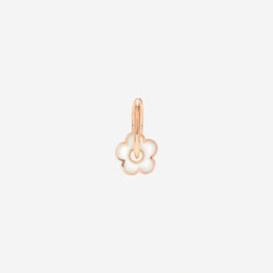 Orecchino Hoop Fiore Oro Rosa & Smalto